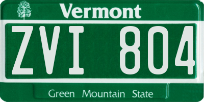 VT license plate ZVI804