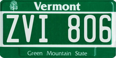 VT license plate ZVI806