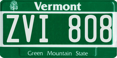 VT license plate ZVI808