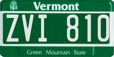 VT license plate ZVI810