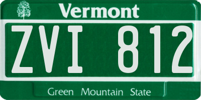 VT license plate ZVI812