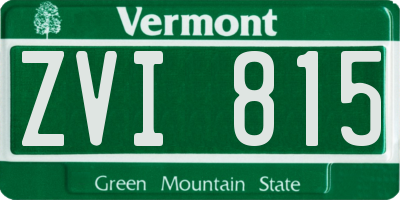 VT license plate ZVI815
