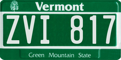 VT license plate ZVI817