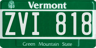 VT license plate ZVI818
