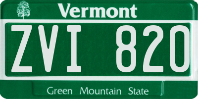 VT license plate ZVI820