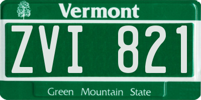 VT license plate ZVI821