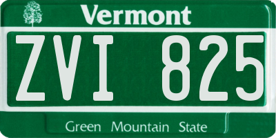 VT license plate ZVI825