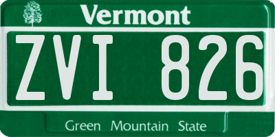 VT license plate ZVI826