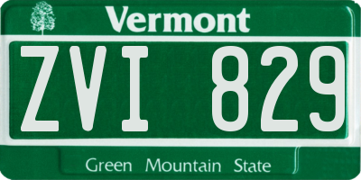 VT license plate ZVI829