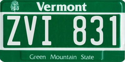 VT license plate ZVI831