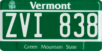 VT license plate ZVI838