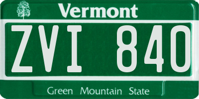 VT license plate ZVI840