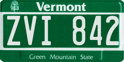 VT license plate ZVI842