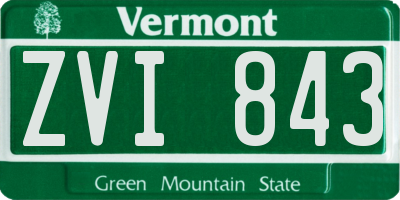 VT license plate ZVI843