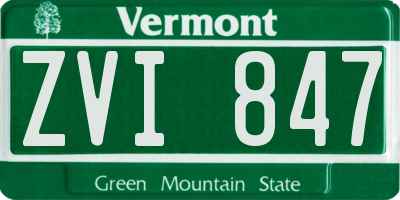 VT license plate ZVI847