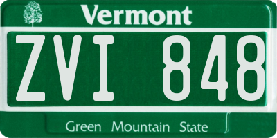VT license plate ZVI848