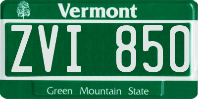 VT license plate ZVI850