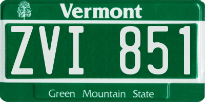 VT license plate ZVI851