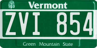 VT license plate ZVI854
