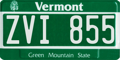 VT license plate ZVI855