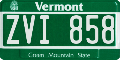VT license plate ZVI858