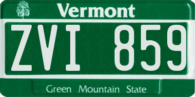 VT license plate ZVI859