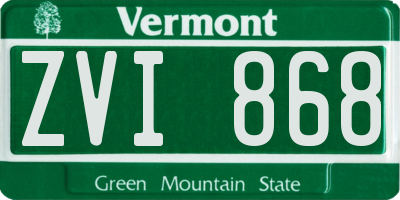 VT license plate ZVI868