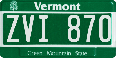 VT license plate ZVI870