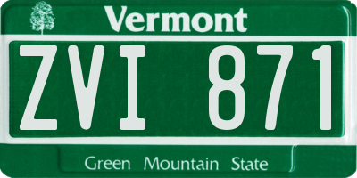 VT license plate ZVI871