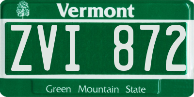 VT license plate ZVI872