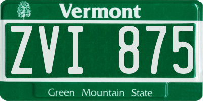 VT license plate ZVI875