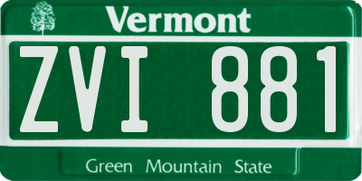 VT license plate ZVI881