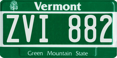 VT license plate ZVI882