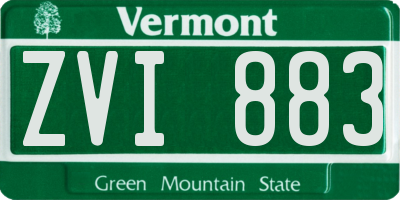 VT license plate ZVI883