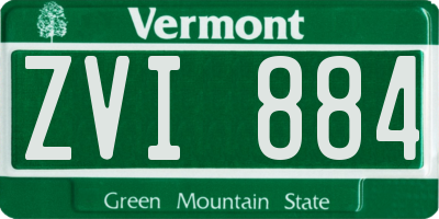 VT license plate ZVI884