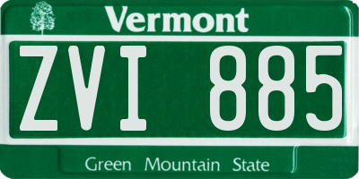 VT license plate ZVI885