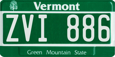 VT license plate ZVI886