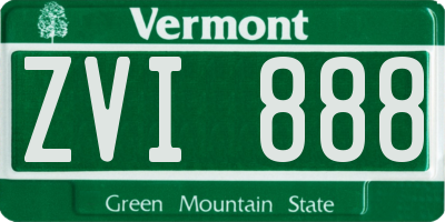 VT license plate ZVI888