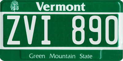 VT license plate ZVI890