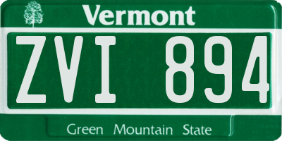 VT license plate ZVI894