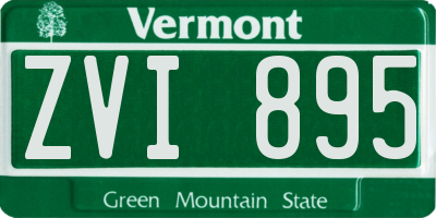VT license plate ZVI895