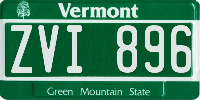 VT license plate ZVI896