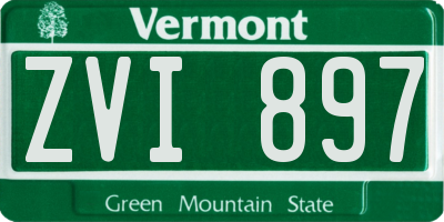 VT license plate ZVI897