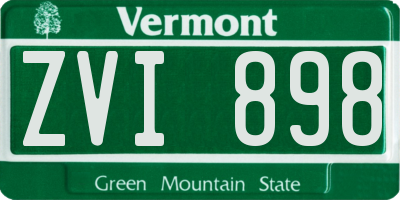 VT license plate ZVI898
