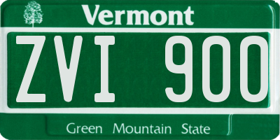 VT license plate ZVI900