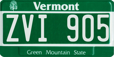 VT license plate ZVI905