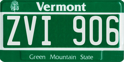 VT license plate ZVI906