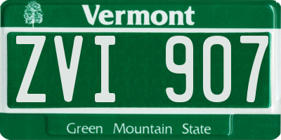VT license plate ZVI907