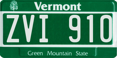 VT license plate ZVI910