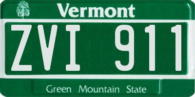 VT license plate ZVI911